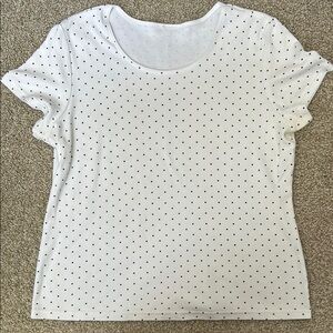 White Polka Dot Women's Top